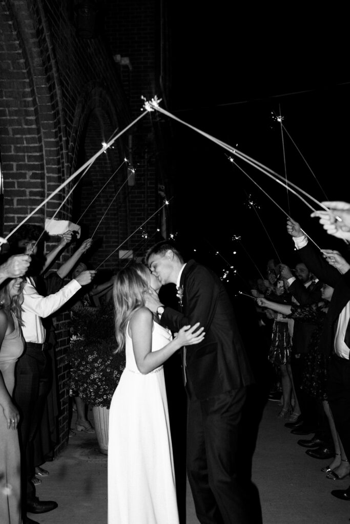 A sparkler send off ending an amazing day photographing this Chattanooga Tennessee wedding.