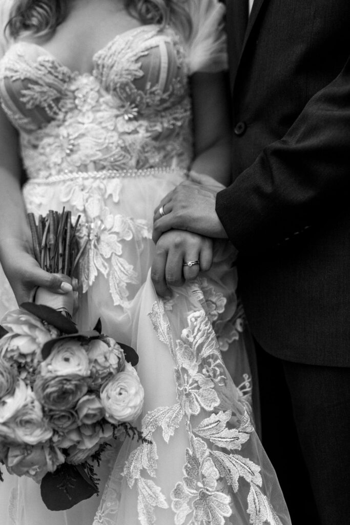 Vintage wedding Dress and colorful florals