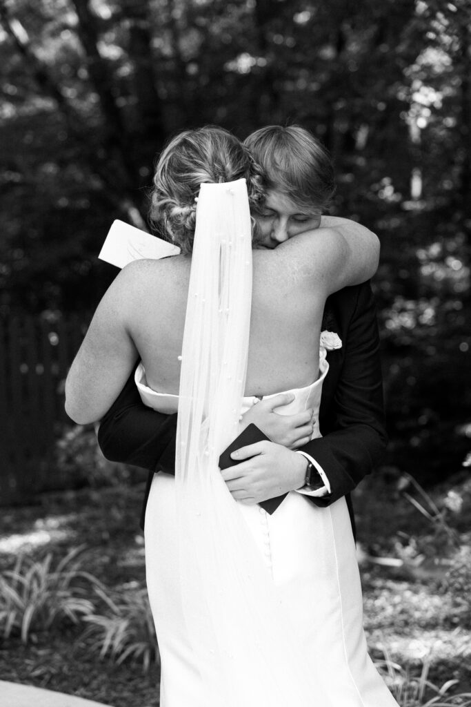 Bride and groom first look wedding in tennessee