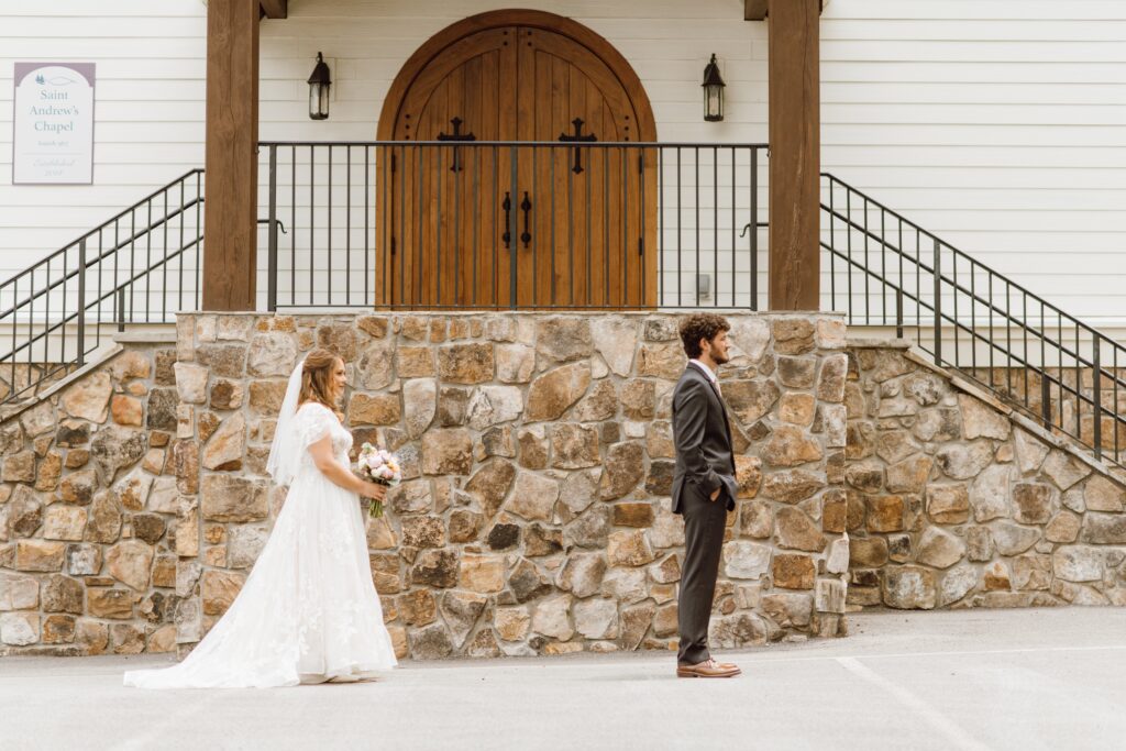 Bride and Groom at their wedding in tennessee